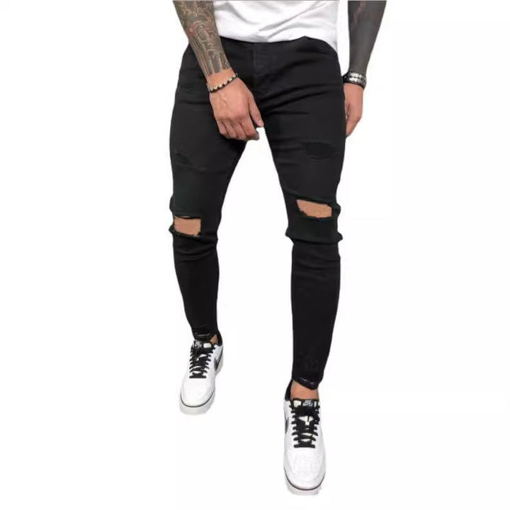 Herren Slim Fit Jeans mit modischen Rissen Drune