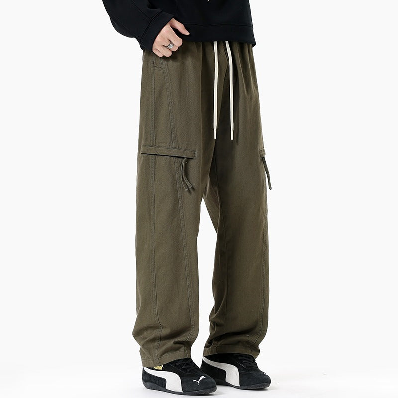 Herren Weite Cargo-Jogginghose im Baggy‑Schnitt mit Kordelbund & Mehrfachtaschen Drune