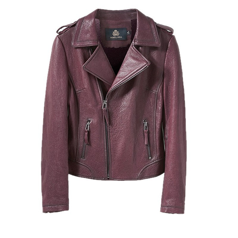 Damen Stylische Bikerjacke aus geschmeidigem Leder Drune