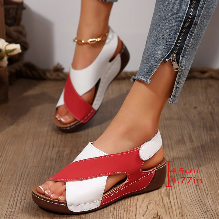 Damen Komfort-Slingback-Sandalen mit gepolstertem Fußbett und Klettverschluss Drune