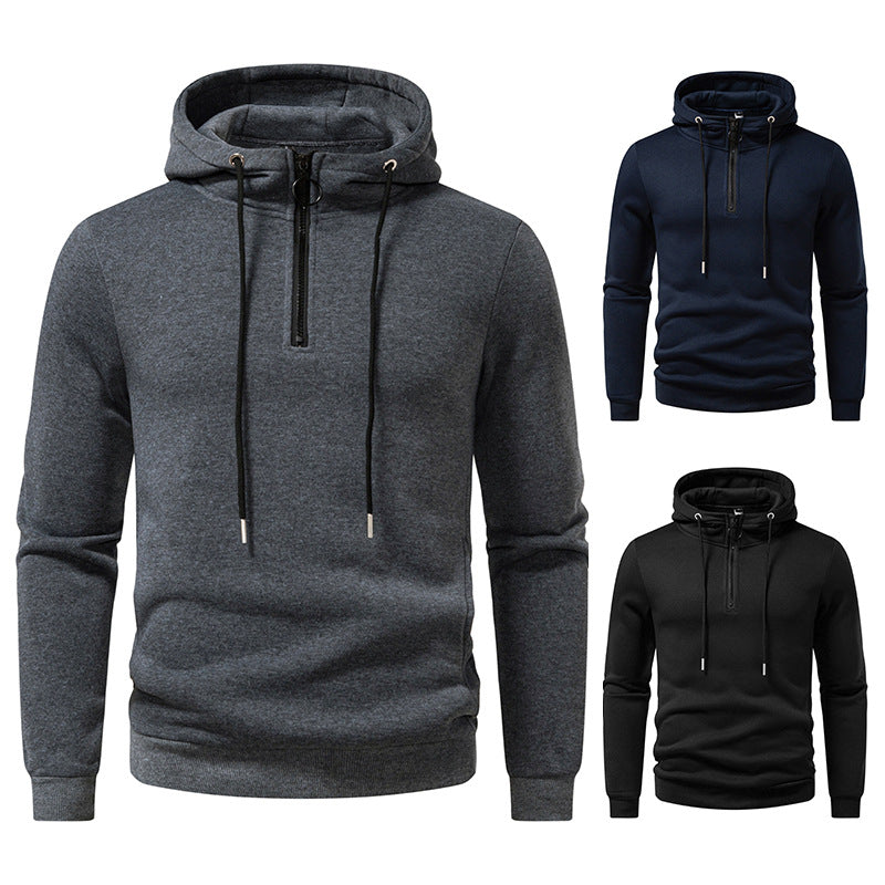 Herren Kapuzenpullover mit modernem Reißverschluss und atmungsaktivem Material Drune