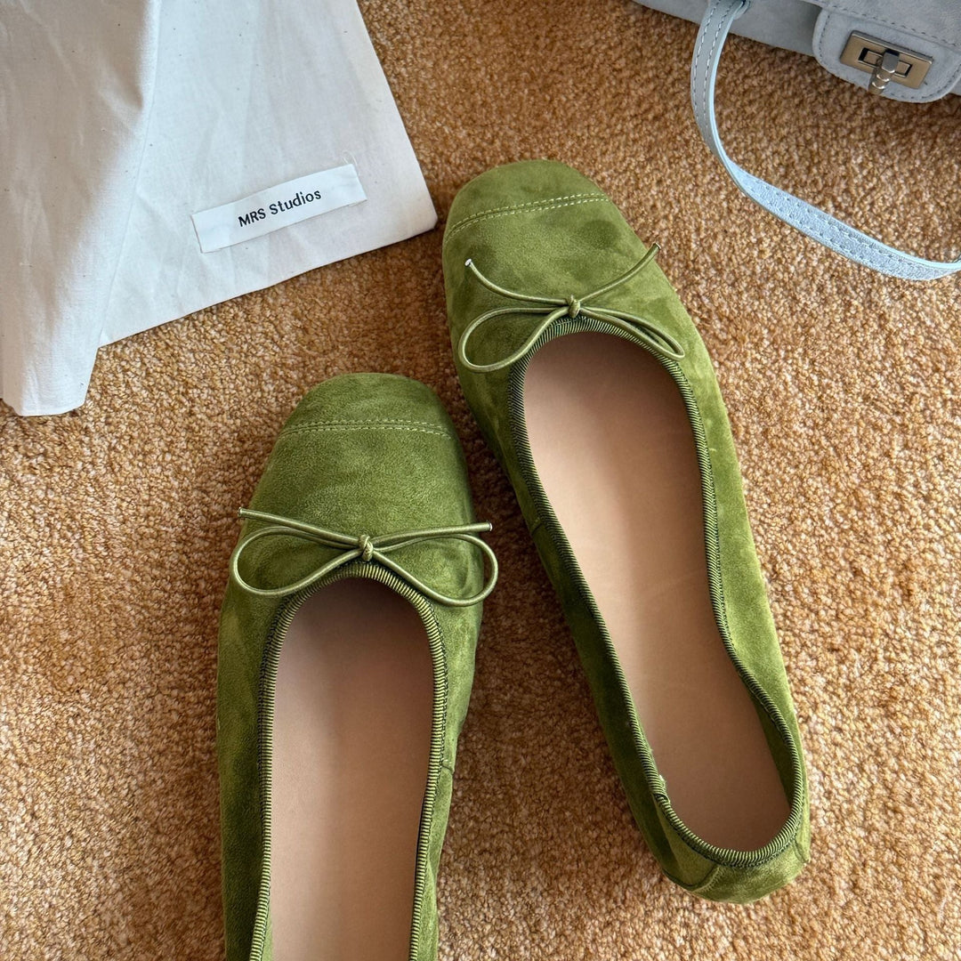 Damen Ballerinas aus weichem Wildleder mit modischem Schleifendetail Drune