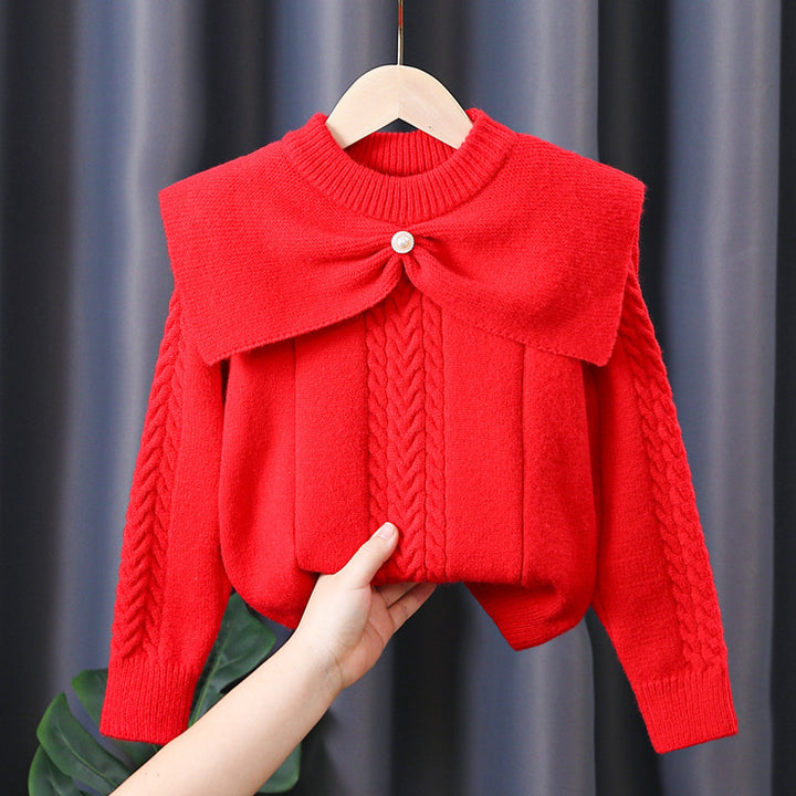 Damen Pullover mit trendigem Kragen und Zopfmuster Drune