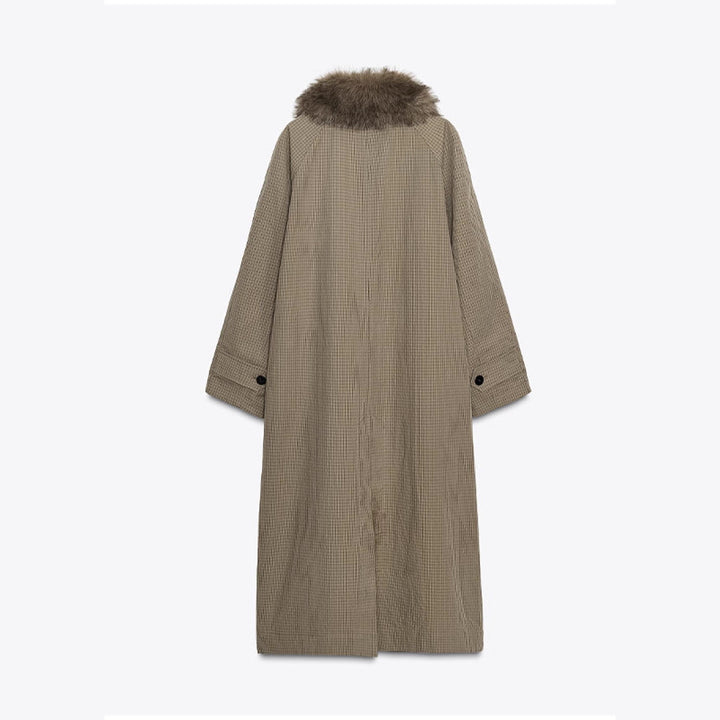 Damen Modische Manteljacke mit elegantem Kragen und Knopfverschluss Drune