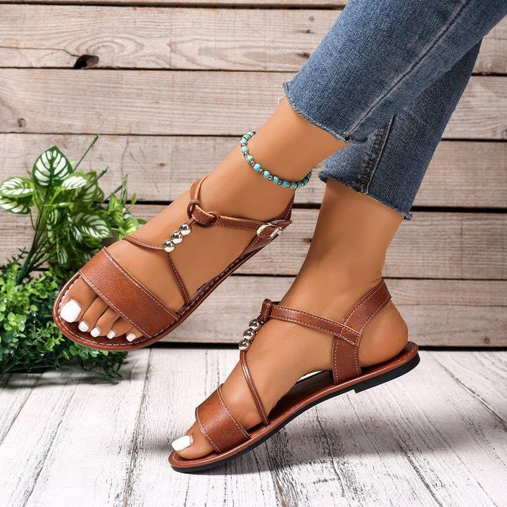 Damen modische Riemchen-Sandalen mit dekorativen Akzenten Drune