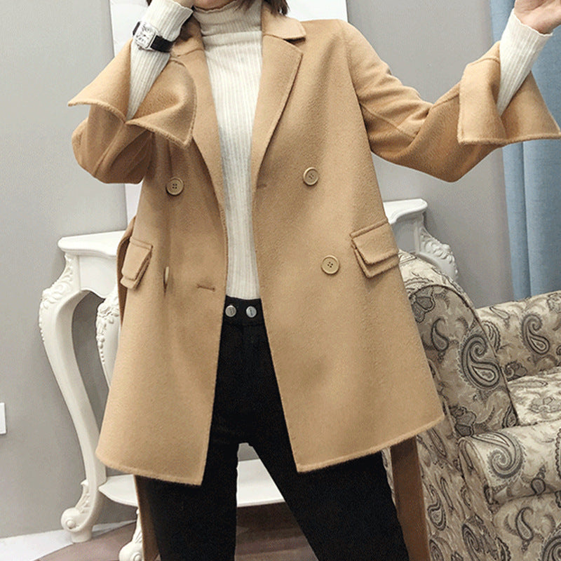 Damen zeitloser, doppelter Blazer mit Gürtel Drune
