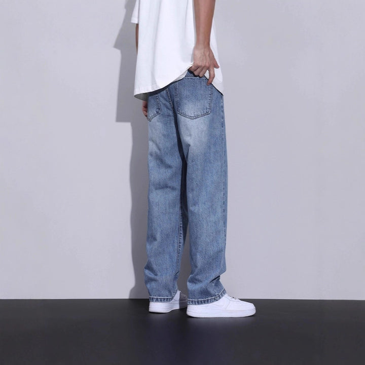 Herren Bequeme Weitbein-Jeans Drune