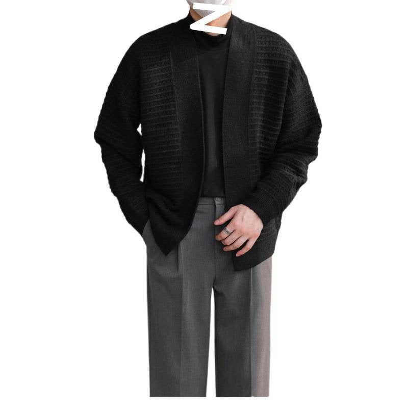 Herren lässiger Strickcardigan mit modernem Design und strukturierter Oberfläche Drune