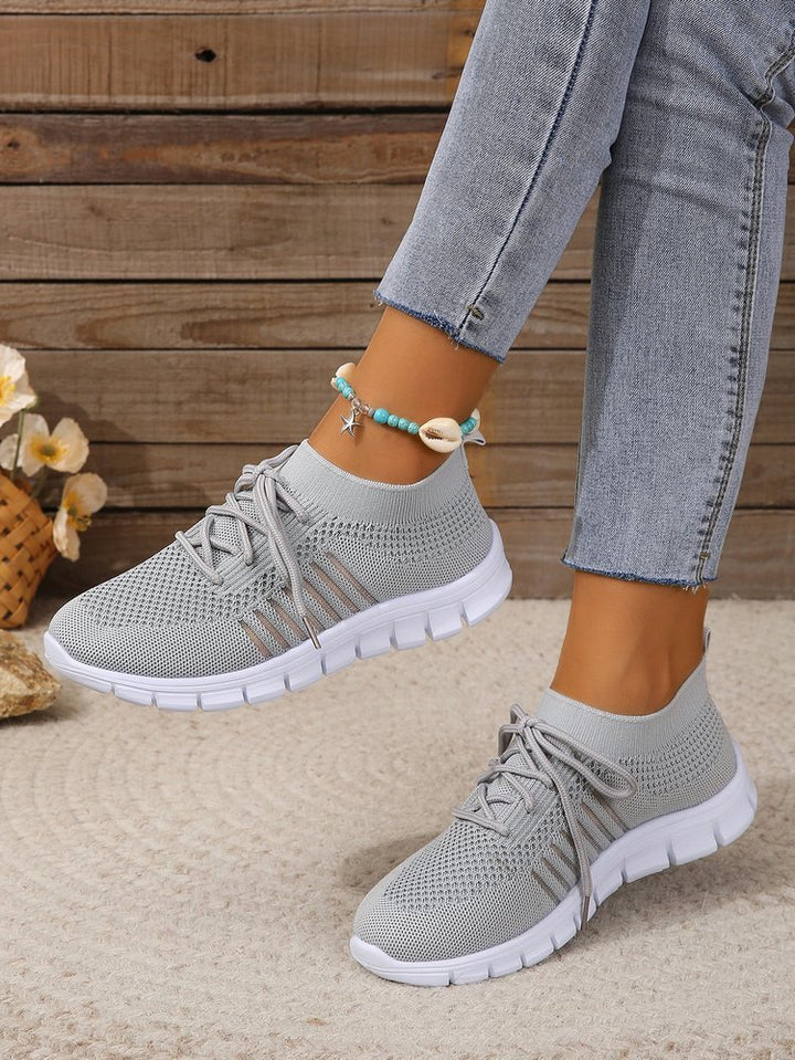 Damen  leichtes gestricktes Sneaker Slipper mit sockenähnlichem Schaft und flexibler Laufsohle Drune
