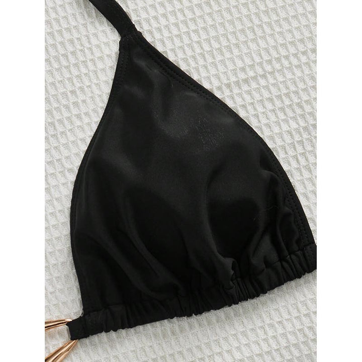 Damen Triangel-Bikinioberteil mit verstellbaren Trägern und elegantem Goldverschluss Drune
