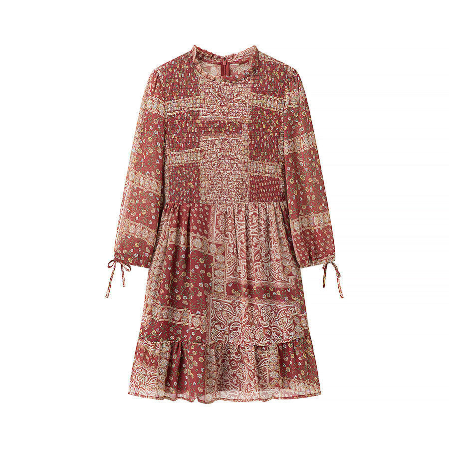 Damen Patchwork Kleid mit voluminösem Rock Drune