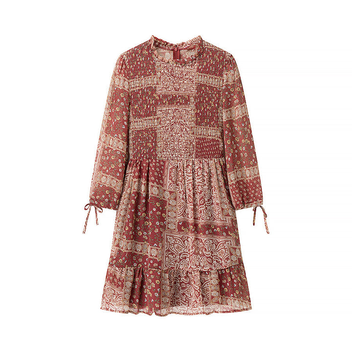 Damen Patchwork Kleid mit voluminösem Rock Drune