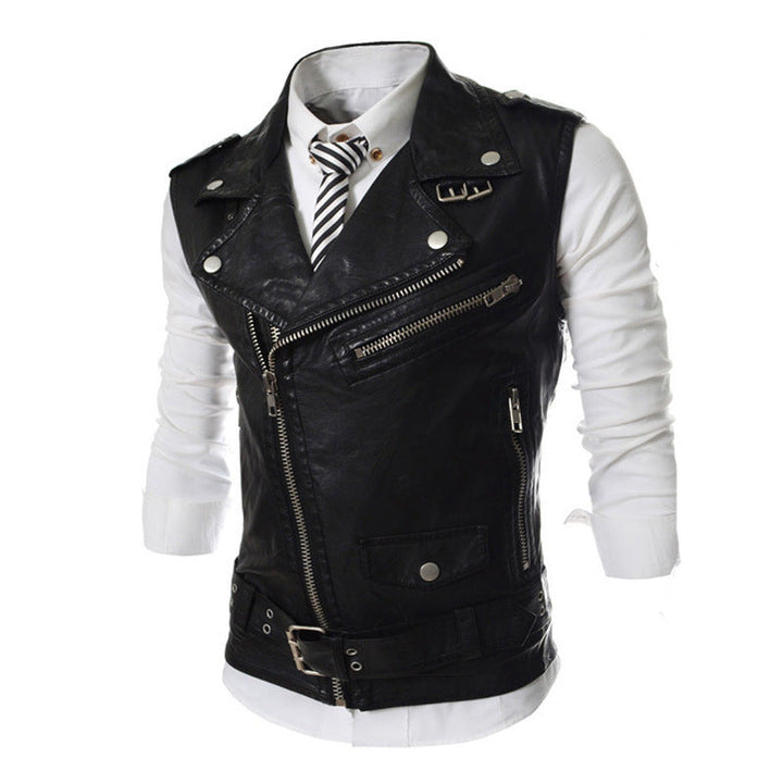 Damen Biker-Weste mit asymmetrischem Reißverschluss und Taschen
