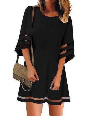 Damen Freizeitkleid mit modischen, luftigen Ärmelöffnungen Drune