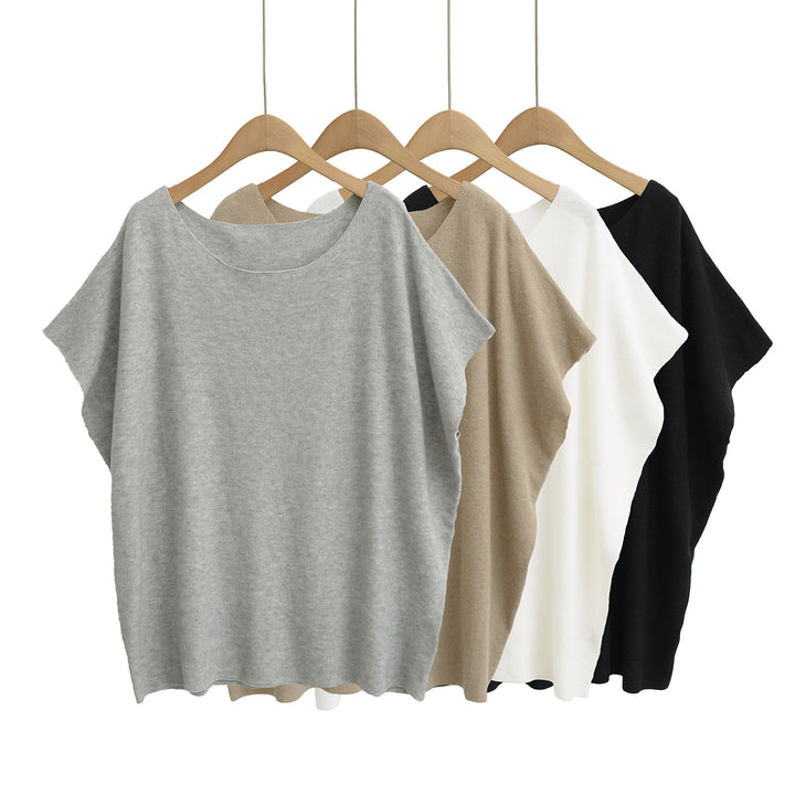 Damen lässiges Oversized T-Shirt aus hochwertiger Baumwollmischung mit modernem Schnitt und Rundhalsausschnitt Drune