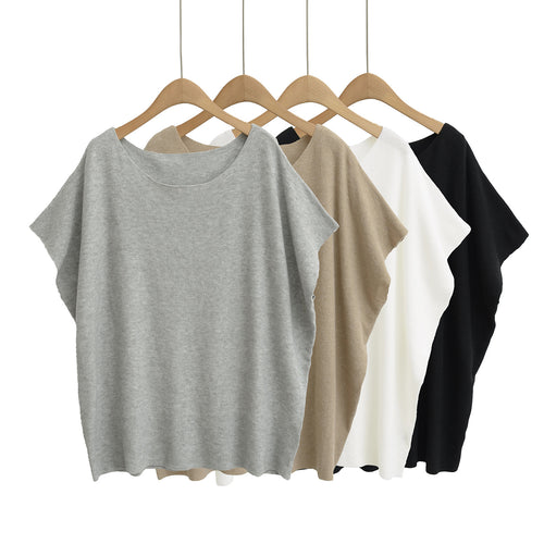 Damen lässiges Oversized T-Shirt aus hochwertiger Baumwollmischung mit modernem Schnitt und Rundhalsausschnitt Drune