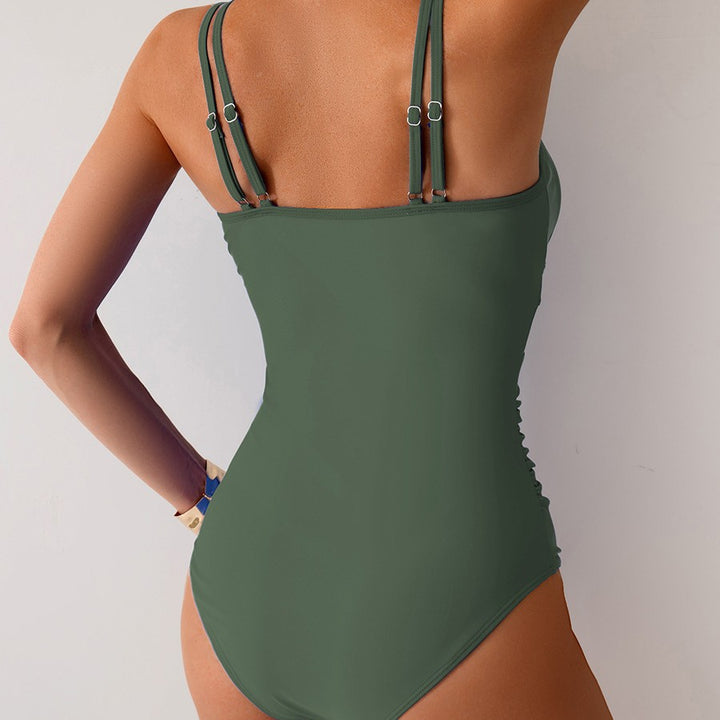 Damen eleganter Badeanzug mit transparenten Netzdetails Drune