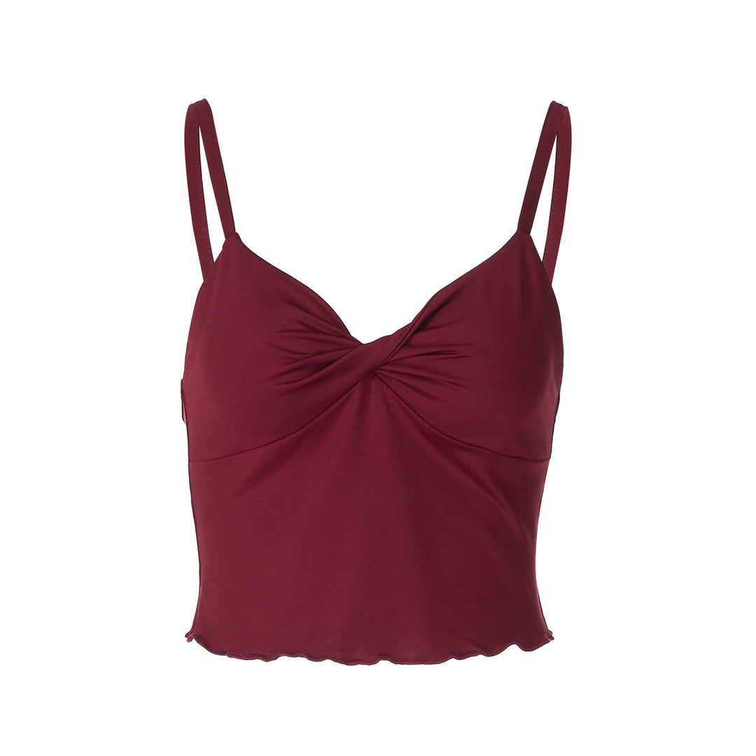 Damen Elegantes Spaghetti-Top mit verführerischer Drapierung Drune