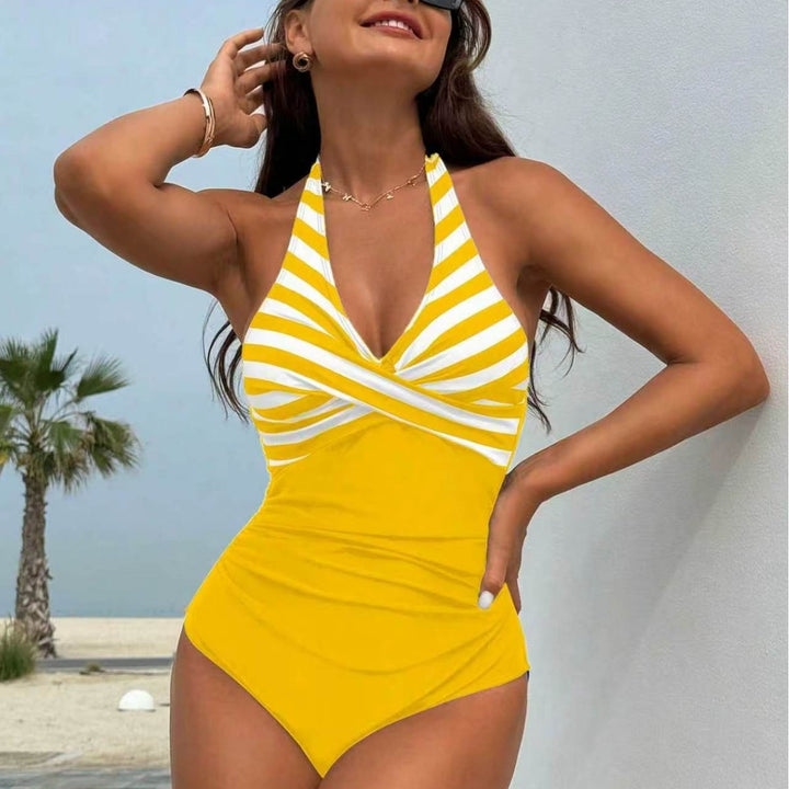 Damen Badeanzug mit eleganten Streifen Drune