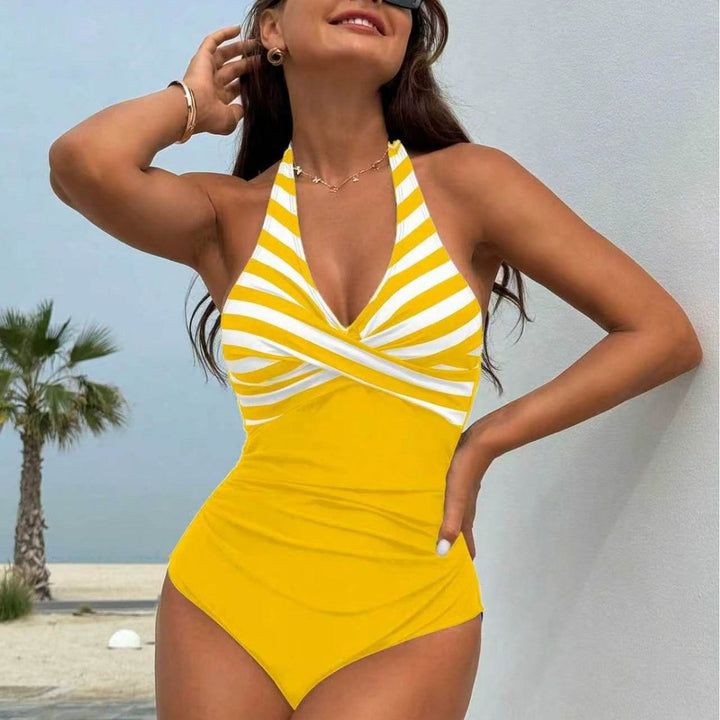 Damen Badeanzug mit eleganten Streifen Drune