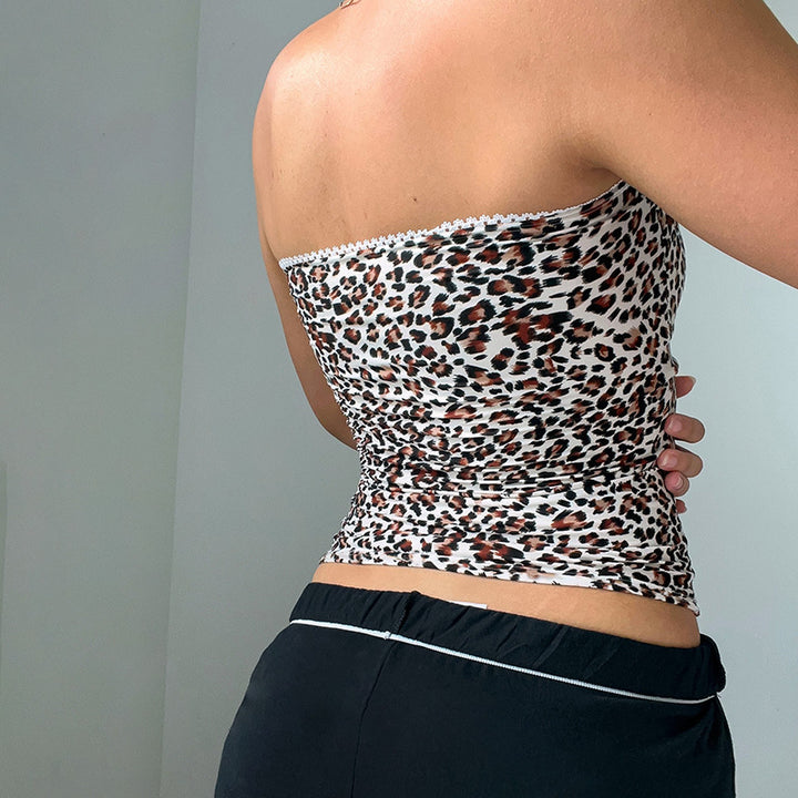 Damen Bustier-Oberteil mit Leopardenmuster Drune