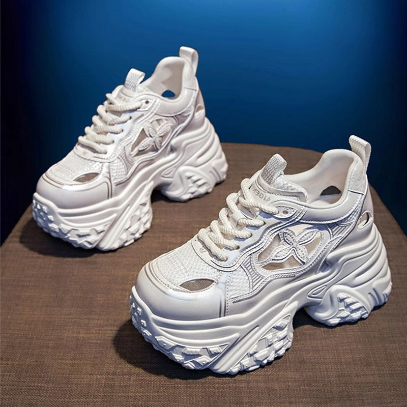 Damen Sportliche Plateau-Sneaker mit innovativem Oberflächen-Design Drune