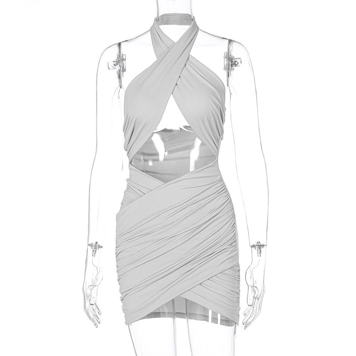 Damen Wickelkleid mit raffiniertem Kreuzdesign Drune