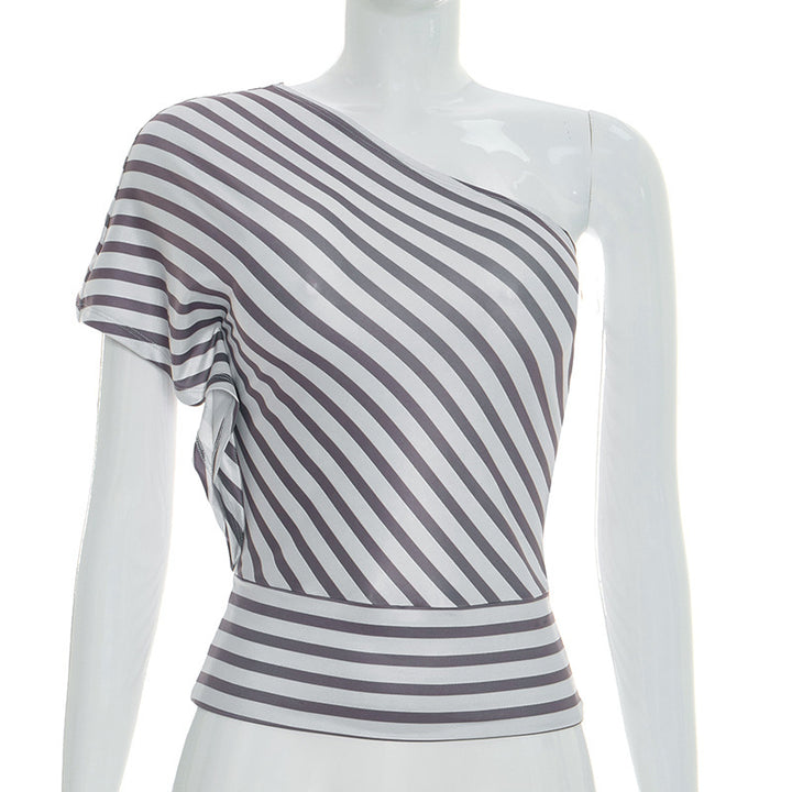 Damen asymmetrisches Trägershirt mit Sportstreifen Drune