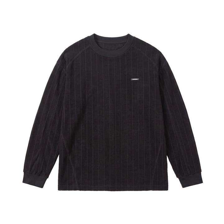 Unisex Gerippter Oversize-Pullover mit Raglanärmeln und Metalllogo Drune