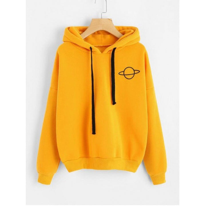 Damen Bequemer Kapuzenpullover mit planetarischem Motiv Drune