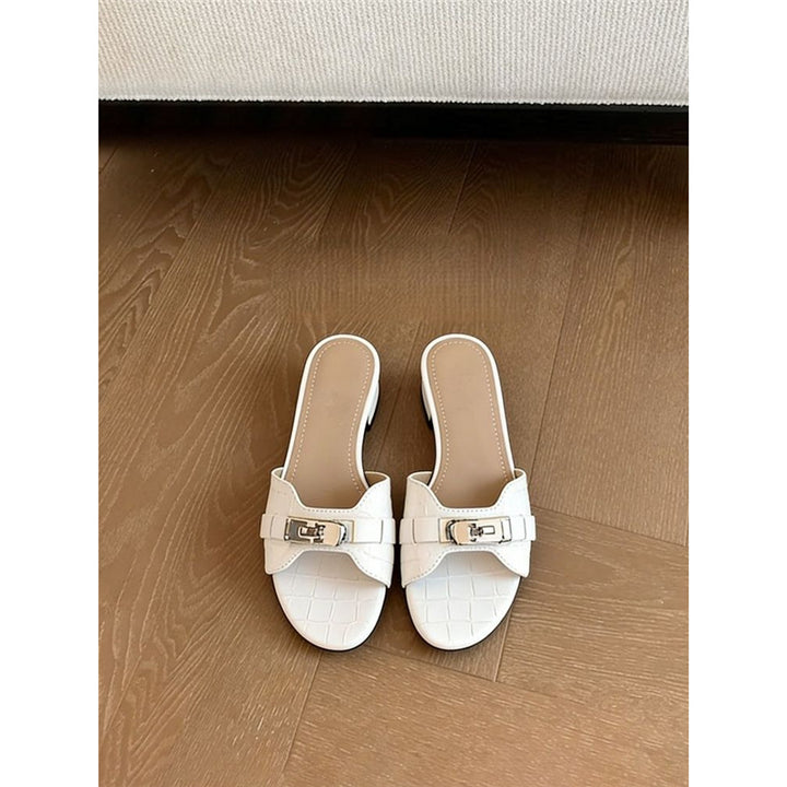 Damen elegante Croc‑Patent‑Mules mit kleinem Blockabsatz Drune