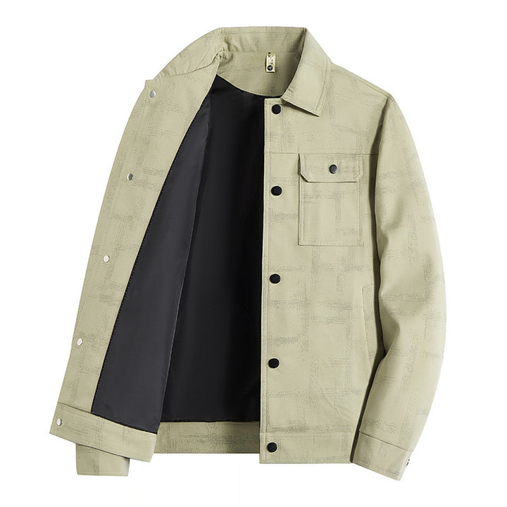 Herren Leichte Overshirt-Jacke mit dezenter Reptilprägung und Druckknopfverschluss Drune