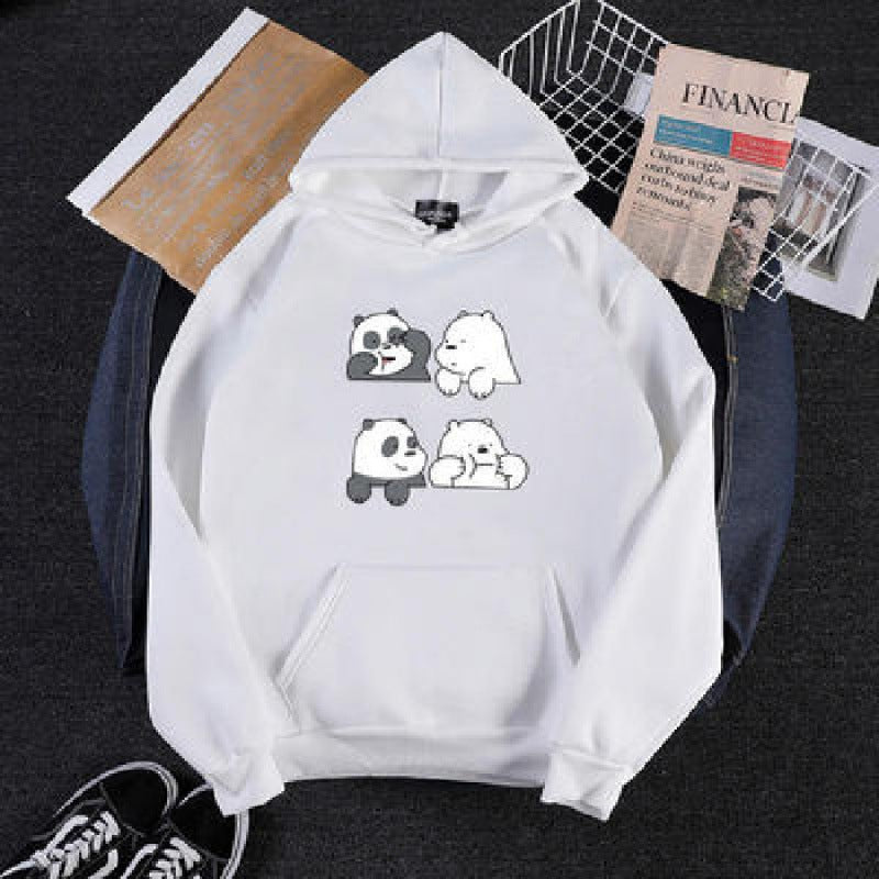 Unisex nan Kapuzenpullover mit niedlichem Comic-Tierprint, Kängurutasche und weichem Fleece-Innenfutter Drune
