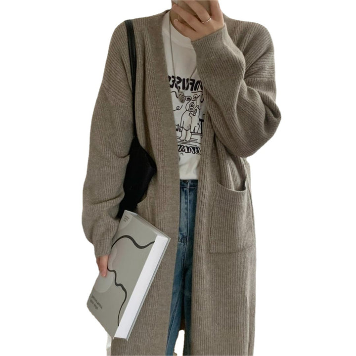Damen Strickmantel mit offenen Fronten und großzügigen Taschen Drune