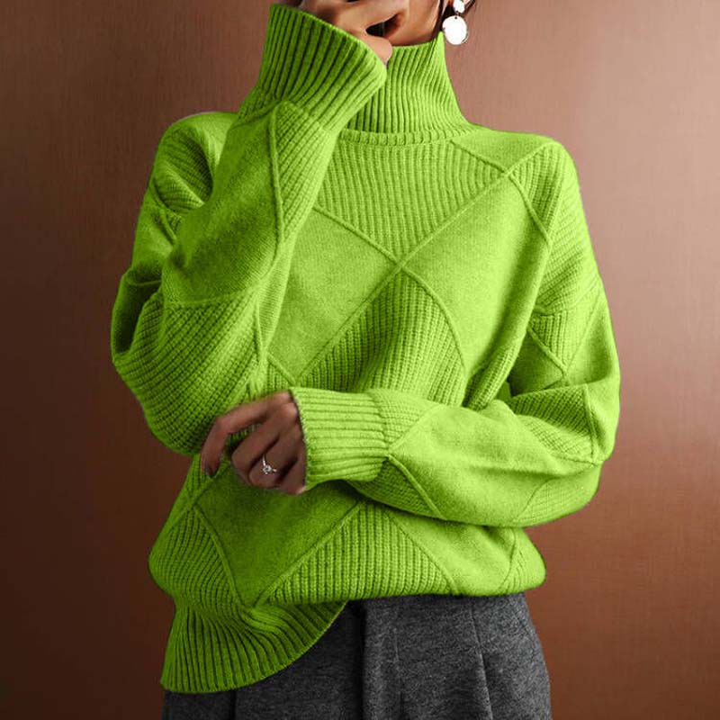 Drune | Sweater - Damen Winter Hoher Hals Strickpullover