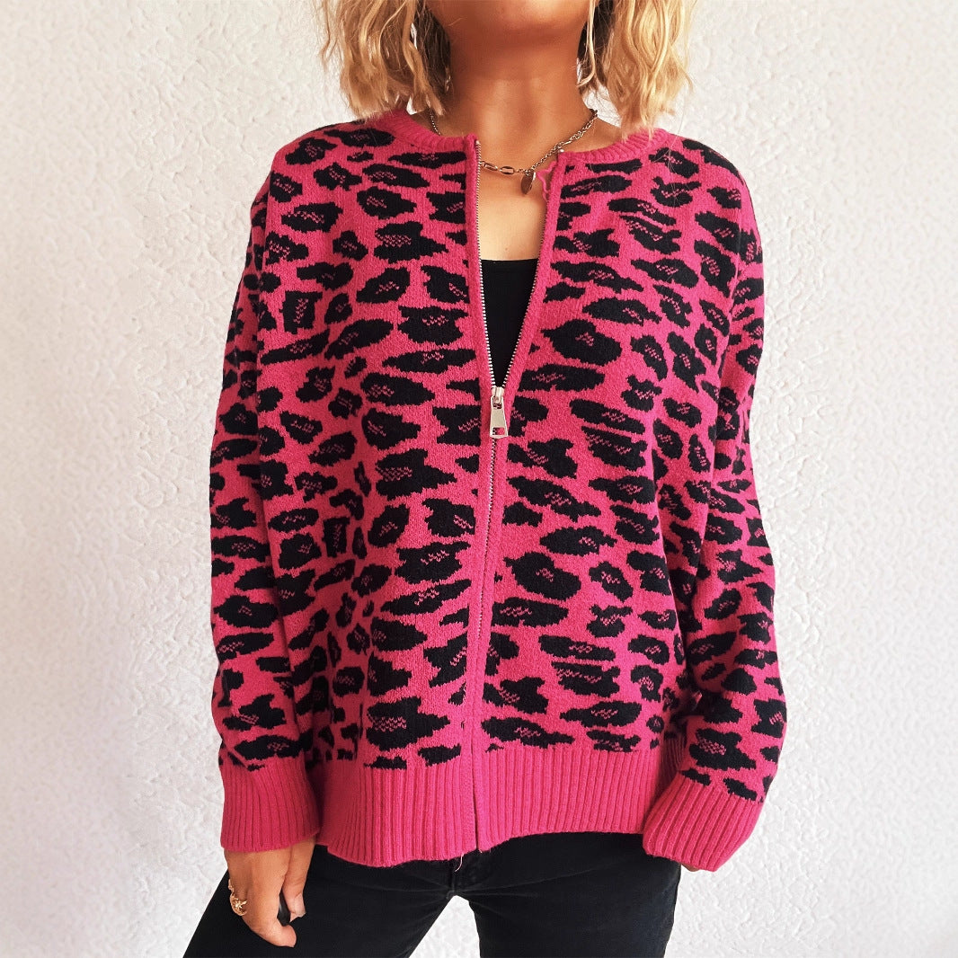 Damen Strickjacke mit floralem Jacquardmuster und durchgehender Knopfleiste Drune