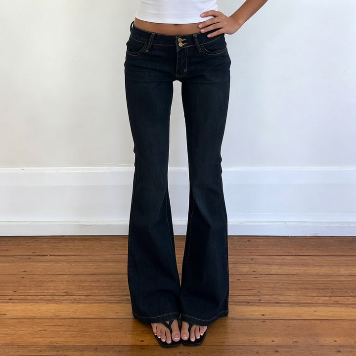 Damen High-Waist Schlagjeans mit klassischem Schnitt Drune