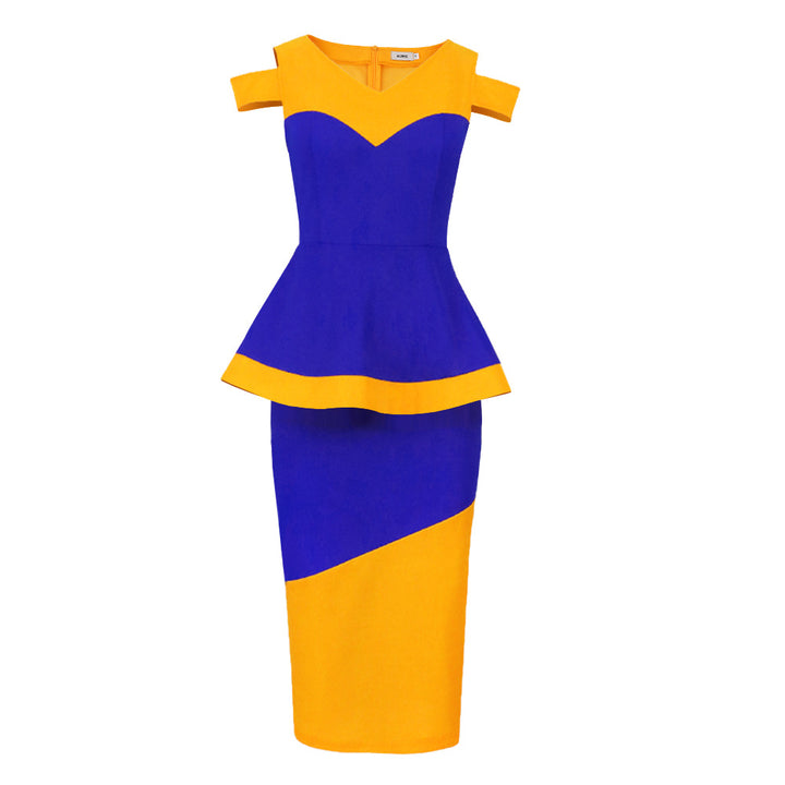 Damen Figurbetontes Peplum-Kleid Drune
