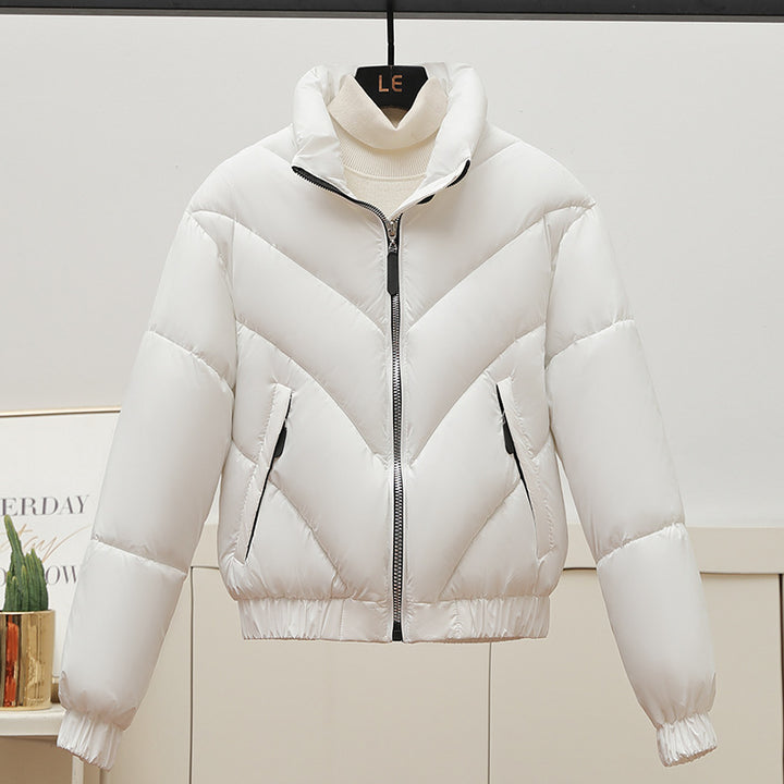 Damen Trendige und kuschelige Pufferjacke mit hohem Kragen und praktischen Eingrifftaschen Drune