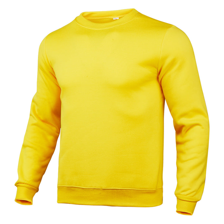 Herren nan klassisches Rundhals-Sweatshirt mit weichem Fleece-Innenfutter, geripptem Saum und verstärkten Nähten Drune