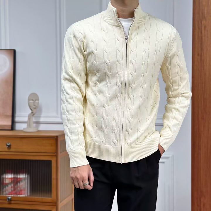 Herren Hochwertiger Strickpullover mit Reißverschluss Drune