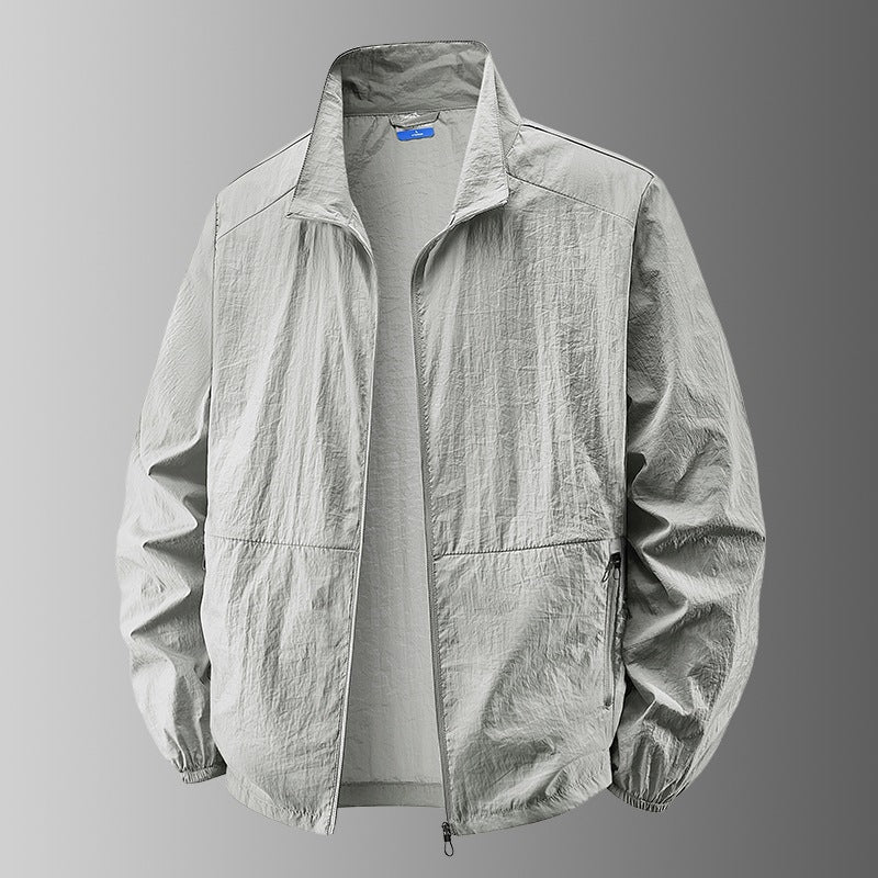 Herren Ultraleichte winddichte Übergangsjacke mit Stehkragen und kompakter Packfunktion Drune