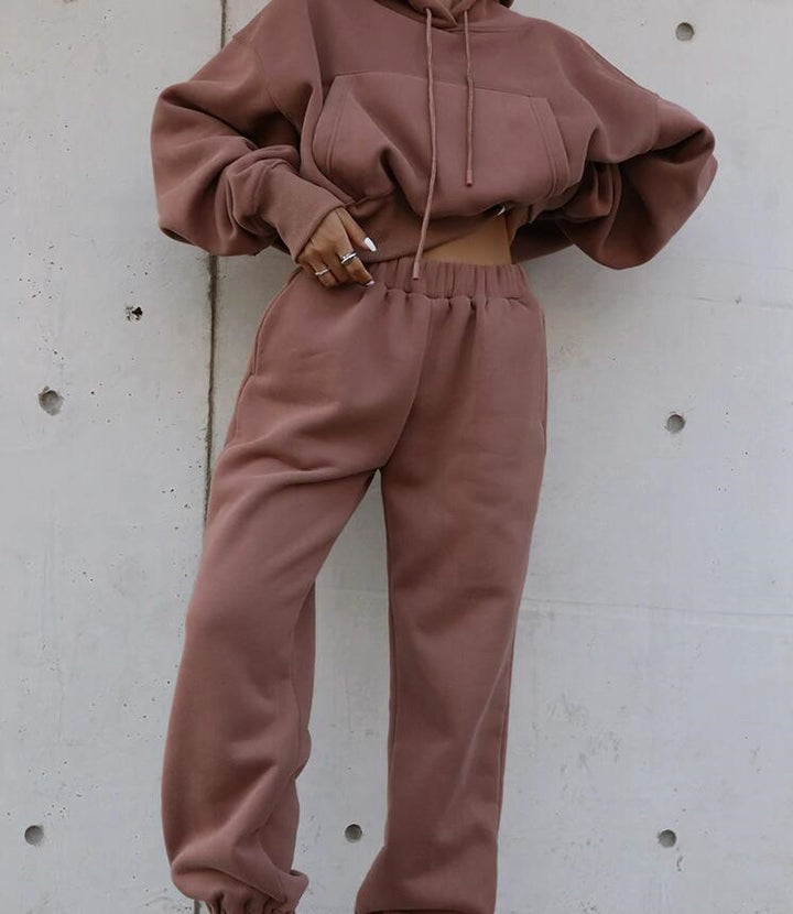 Damen lässiges Sweatshirt und Jogginghose-Set Drune