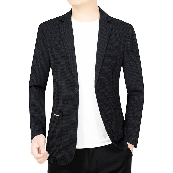 Herren Modernes Stretch Business-Sakko mit schmalem Schnitt und aufgesetzten Taschen Drune
