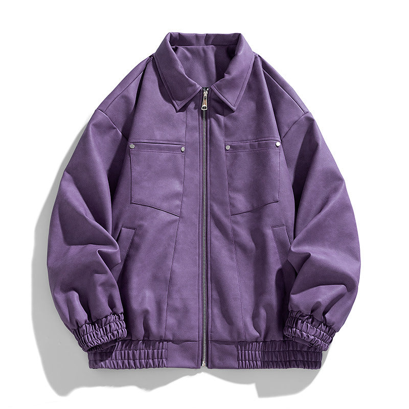 Herren Modische Jacke mit Stehkragen und praktischen Taschen Drune