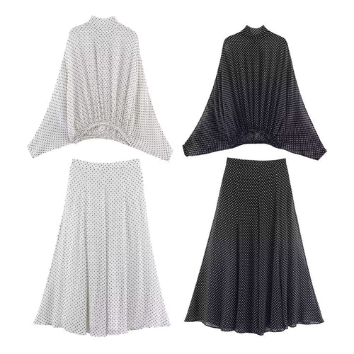 Damen Maxirock mit elegantem Pünktchenmuster und fließendem Schnitt Drune