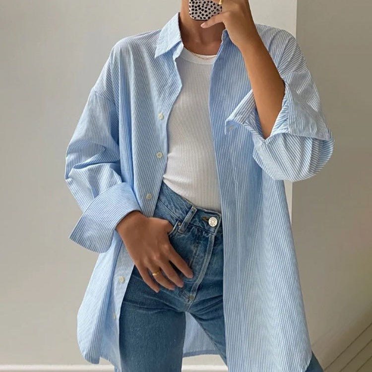 Damen Oversized Hemdbluse Drune
