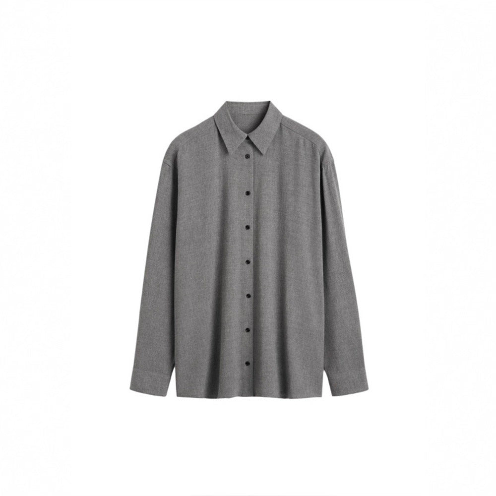 Damen Oversized Hemdbluse mit modernem Schnitt und lässigen Details Drune