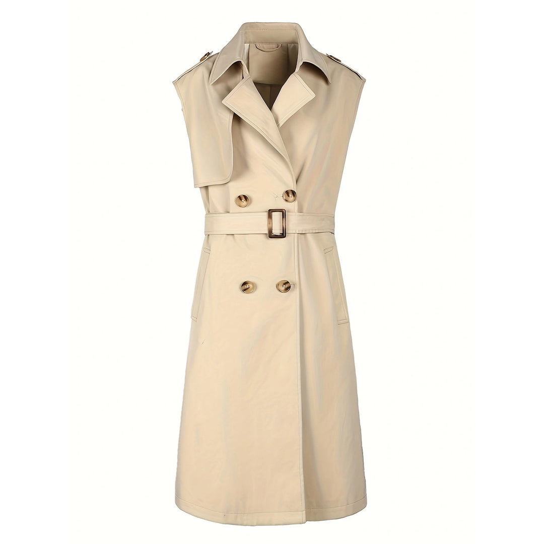 Damen Eleganter Trenchcoat mit Gürtel Drune