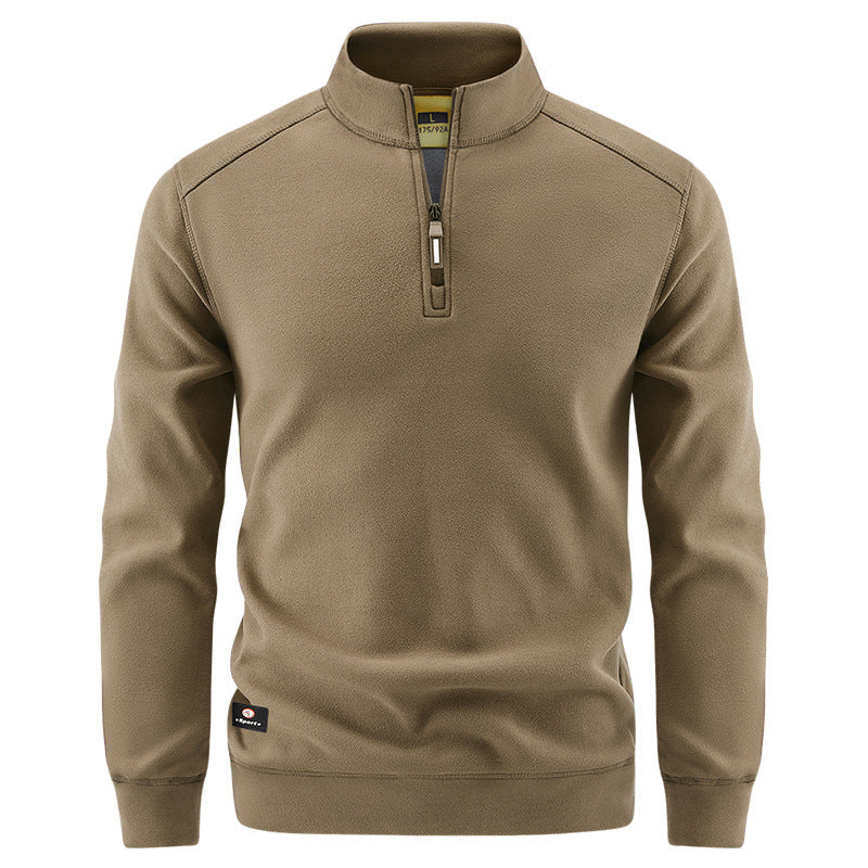 Herren Atmungsaktiver Microfleece-Halbreißverschluss-Pullover mit Stehkragen und Raglanärmeln Drune